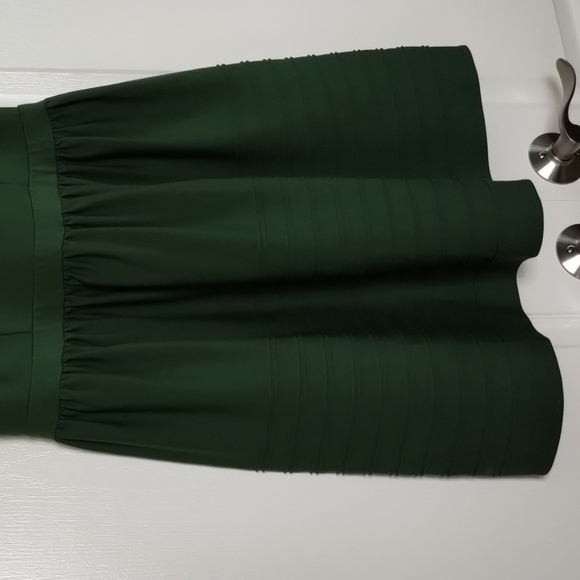 Lili Wang for Lilies Closet Anthro dark green sleeveless dress size 10 pin tuck - Picture 3 of 11